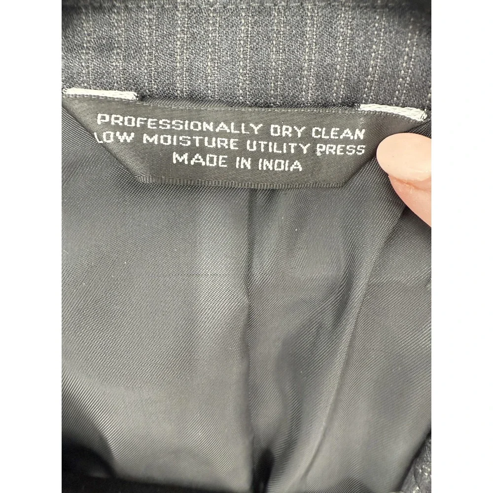 Jeffrey Banks Blazer Mens 52L Gray Pinstripe Wool Two Button Notch Lapel Classic